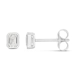 9ct Bezel Set Lab Grown Emerald Earrings