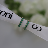 9ct Natural Emerald Gemstone Huggie Earrings