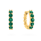 9ct Natural Emerald Gemstone Huggie Earrings
