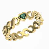 Personalised Connected Hearts Ring with birthstones for children